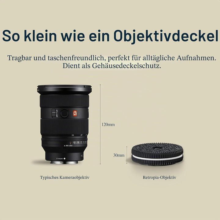 Original Retropia Einweg-Kameraobjektiv – unbegrenzte Sofortfotos im Film-Look – Pancake-Objektiv, 3