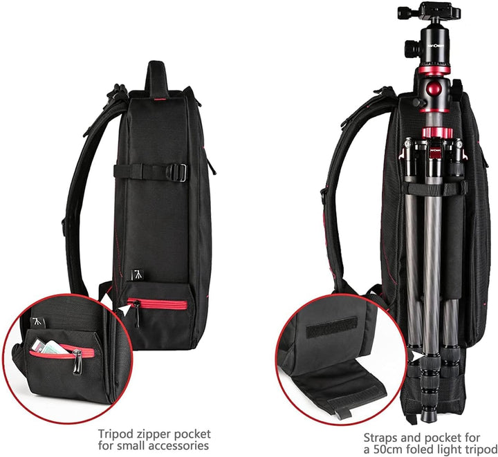 Beschoi Fotorucksack wasserdicht Kameratasche Kamerarucksack mit Laptopfach für Canon Sony Nikon Oly
