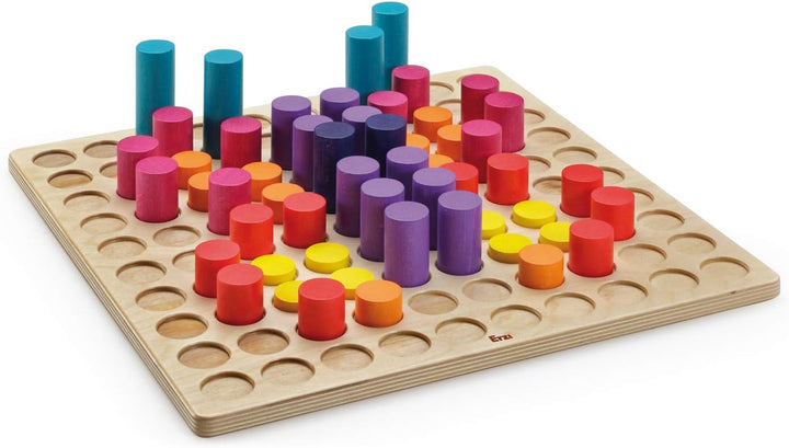 Erzi 42001 Lernspiel Mengenlehre aus Holz, Lernmaterial, Geometrische Formen, Kreativität