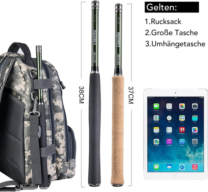 Goture Angelset-Fliegenfischen Angelset-Angelset Komplett-Angelset Forelle-Angelrute Teleskop/Fliege