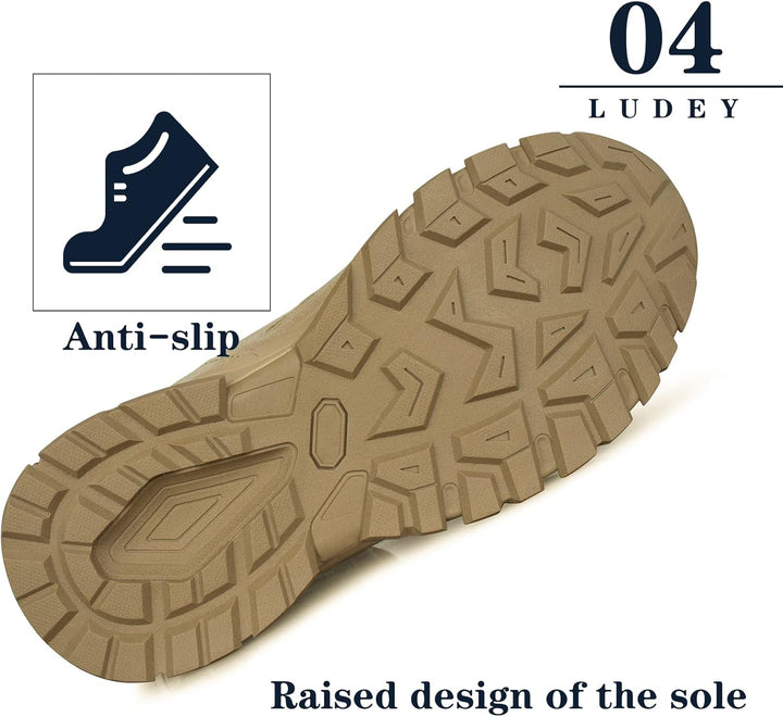 LUDEY Militärstiefel Herren Einsatzstiefel Springerstiefel Bequem Kampfstiefel Tactical Schuhe Dauer