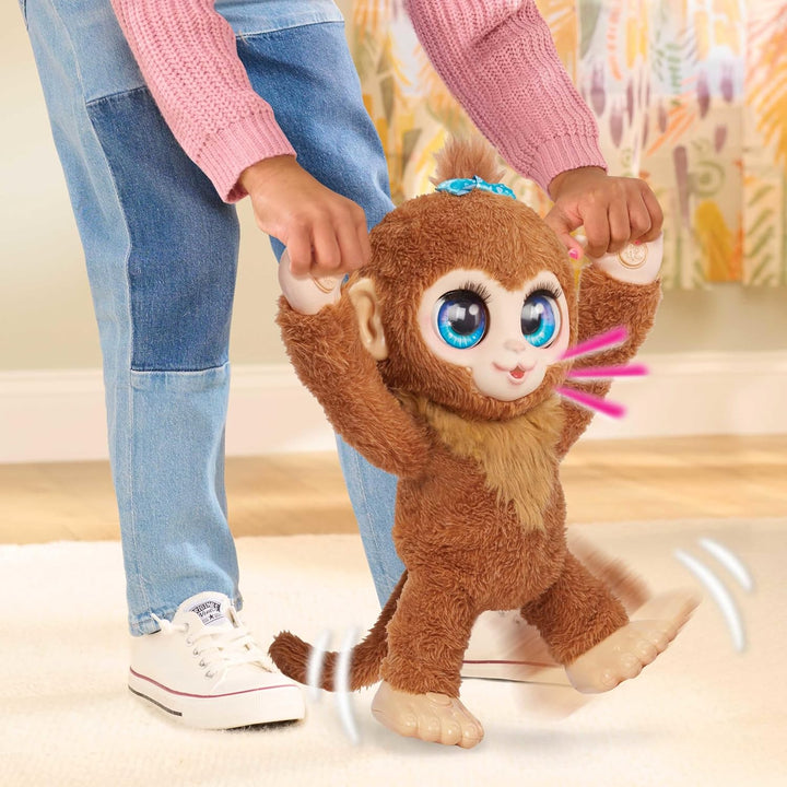 FurReal Peanut, das verspielte Äffchen, interaktives Spielzeug, 38 cm grosser Plüschaffe mit Soundef