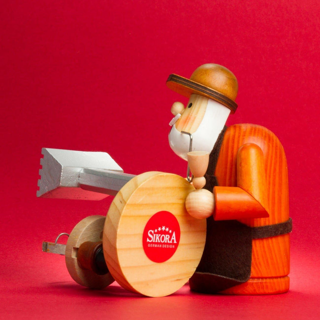 SIKORA RM-A Räuchermännchen aus Holz 3 Grössen Verschiedene Motive, Farbe/Modell:A06 orange - Grillm