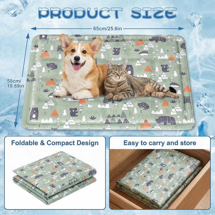 Ninonly Kühlmatte Hund 50X65cm Kühlmatte für Hunde Katze Haustier Eismatte Selbstkühlende mit Ungift