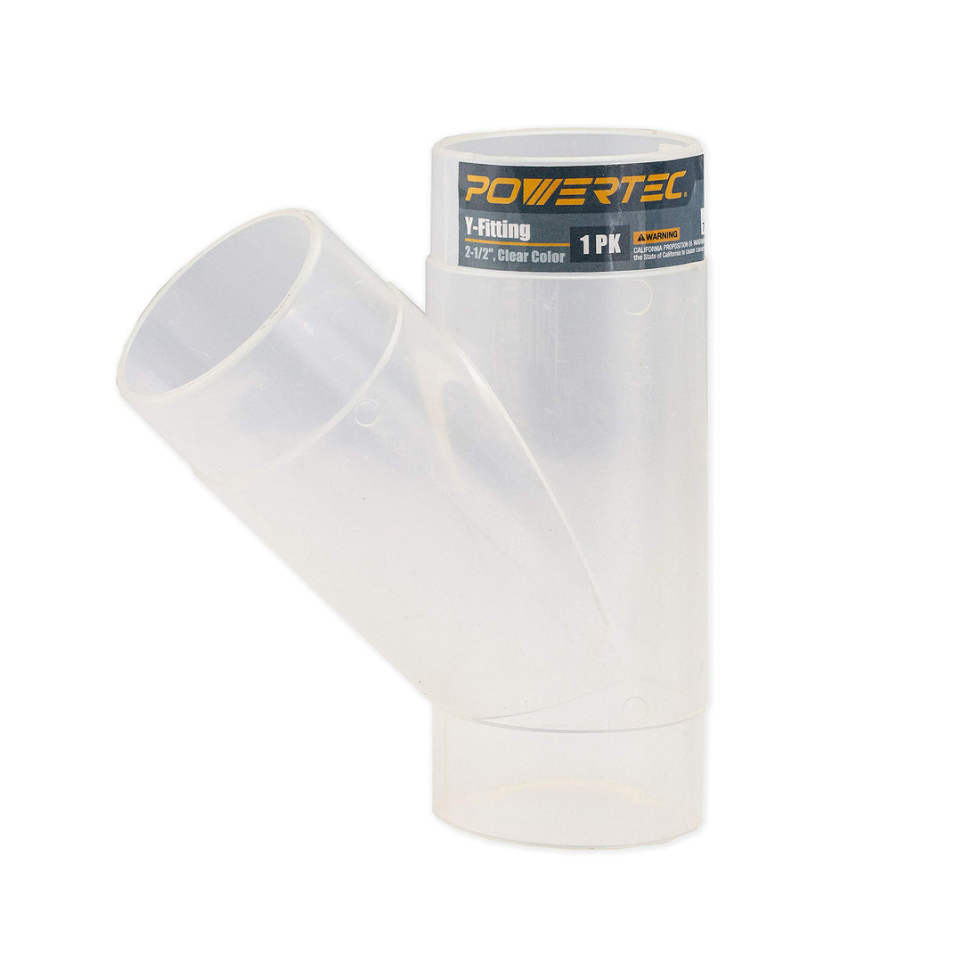 POWERTEC 70228 6,4 cm transparente Y-Fassung für 2-1/2 Zoll Staubsammelschlauch, 2 1/2 Zoll Staubsam