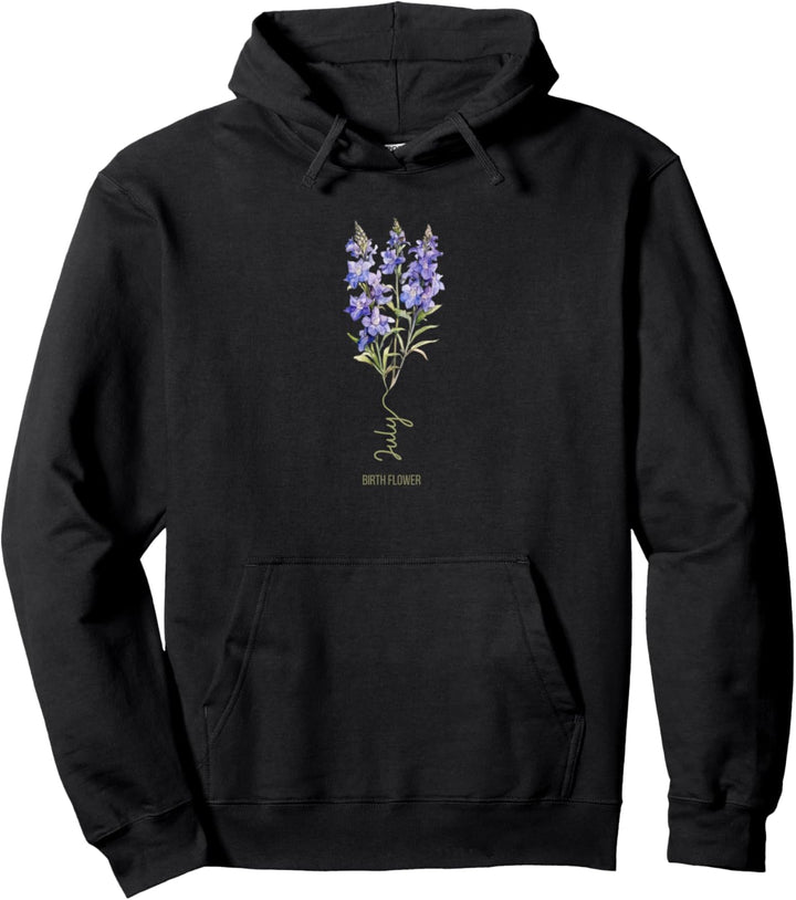 JULI LARKSPUR, GEBURTSBLUMEN, KLASSISCH, DAMEN Pullover Hoodie