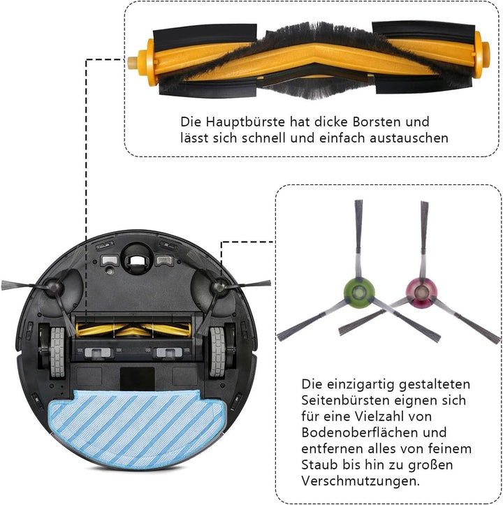 Raheem 14 Stück Zubehör für Ecovacs Deebot N8 N8+ N8 Pro N8 Pro+ OZMO T8 T8+ T8 AIVI T9, T9+ ozmo 95