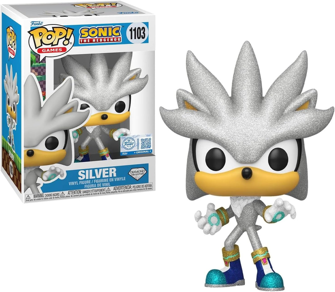 Funko Pop! Games: Sonic - Silver Diamond Glitter Nr. 1103 | Exklusive Vinyl-Sammelfigur | Sonderedit