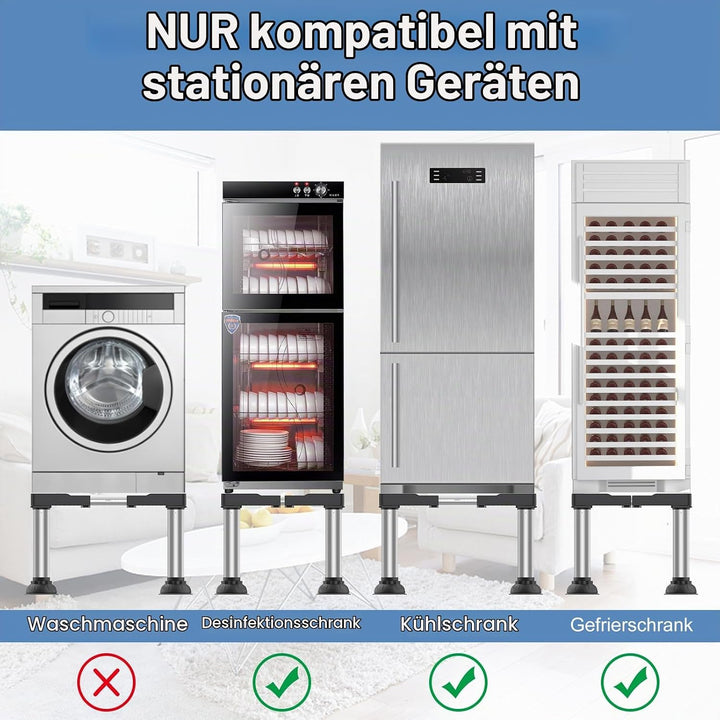 DEWEL Untergestell Kühlschrank Sockel Höhe 30-33cm Verstellbare 4 Stabile Saugnapf Füsse unterschran