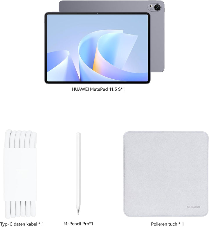 HUAWEI MatePad 11.5 S 2026 Tablet mit M-Pencil-Pro, 2.8K 144Hz Ultraklares PaperMatte Display, 12+25