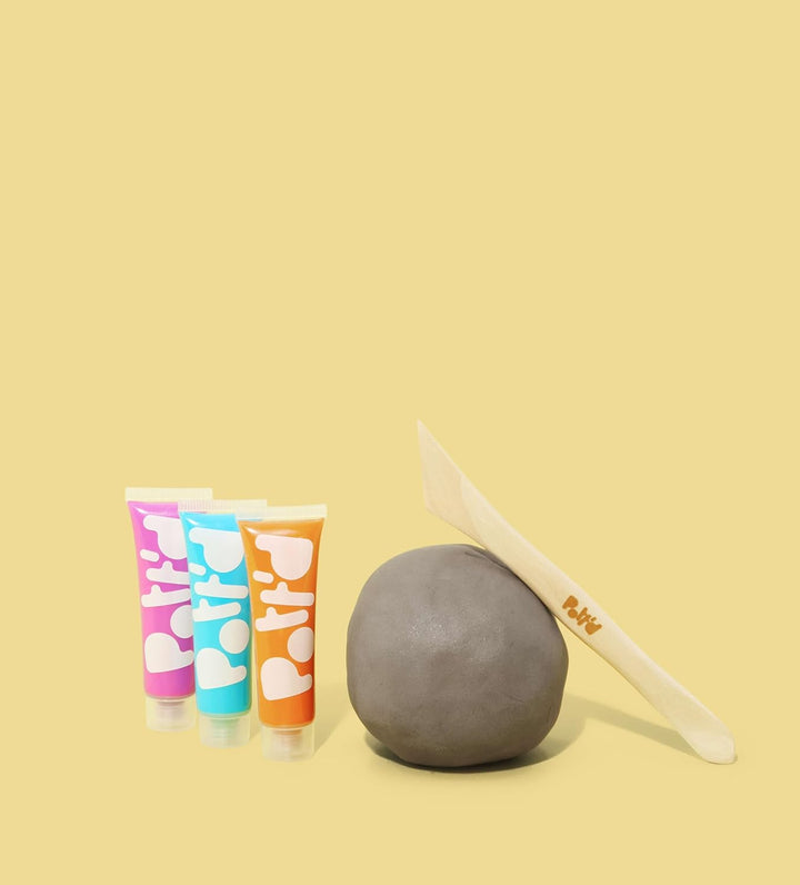 Pott'd Mini-Töpfer-Sets | Lufttrocknendes Töpferset für Erwachsene | Mit Farben, Töpferwerkzeugen un
