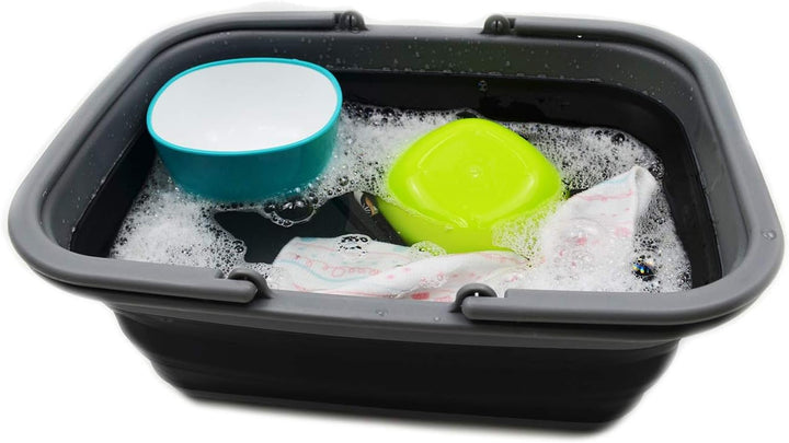 SAMMART 9,2 l Faltbare Wanne mit Griff – tragbarer Picknickkorb für den Aussenbereich – Faltbare Ein
