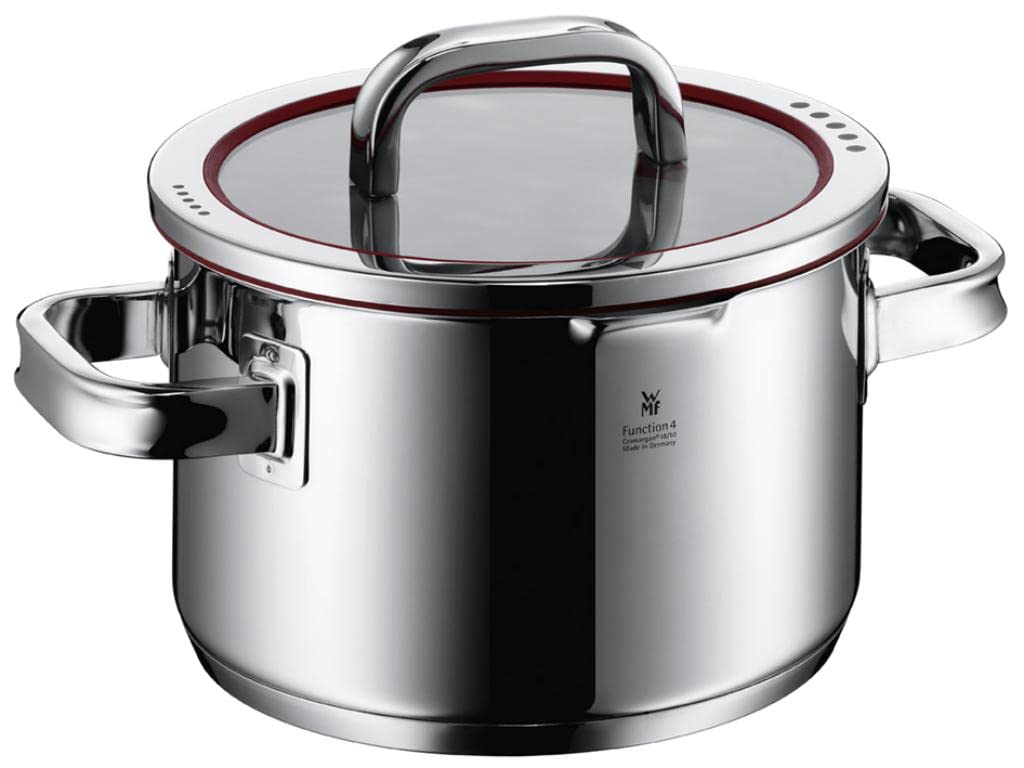 WMF Function 4 Kochtopf gross 20cm, Glasdeckel, Fleischtopf Induktion 3,4l, Cromargan Edelstahl poli