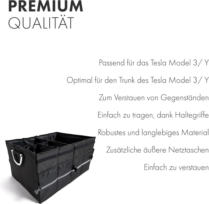 Shop4EV Trunk Organizer Kompatibel für Tesla Model 3 und Model Y Aufbewahrungsbox Aufbewahrungstasch