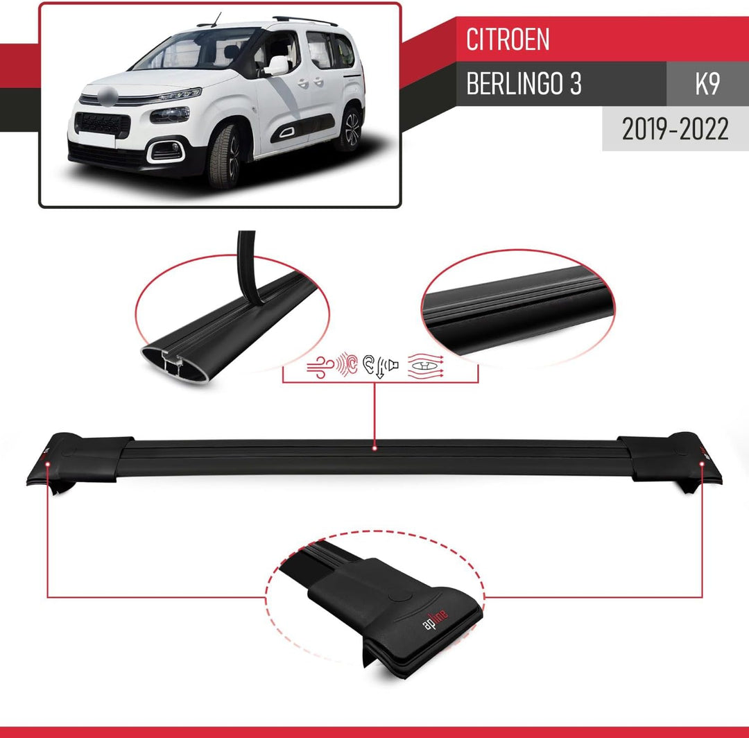 MDAK Kompatibel mit Citroen Berlingo 3 (K9) 2019-2022 Fly Model Relingträger Dachträger Auto Gepäckt