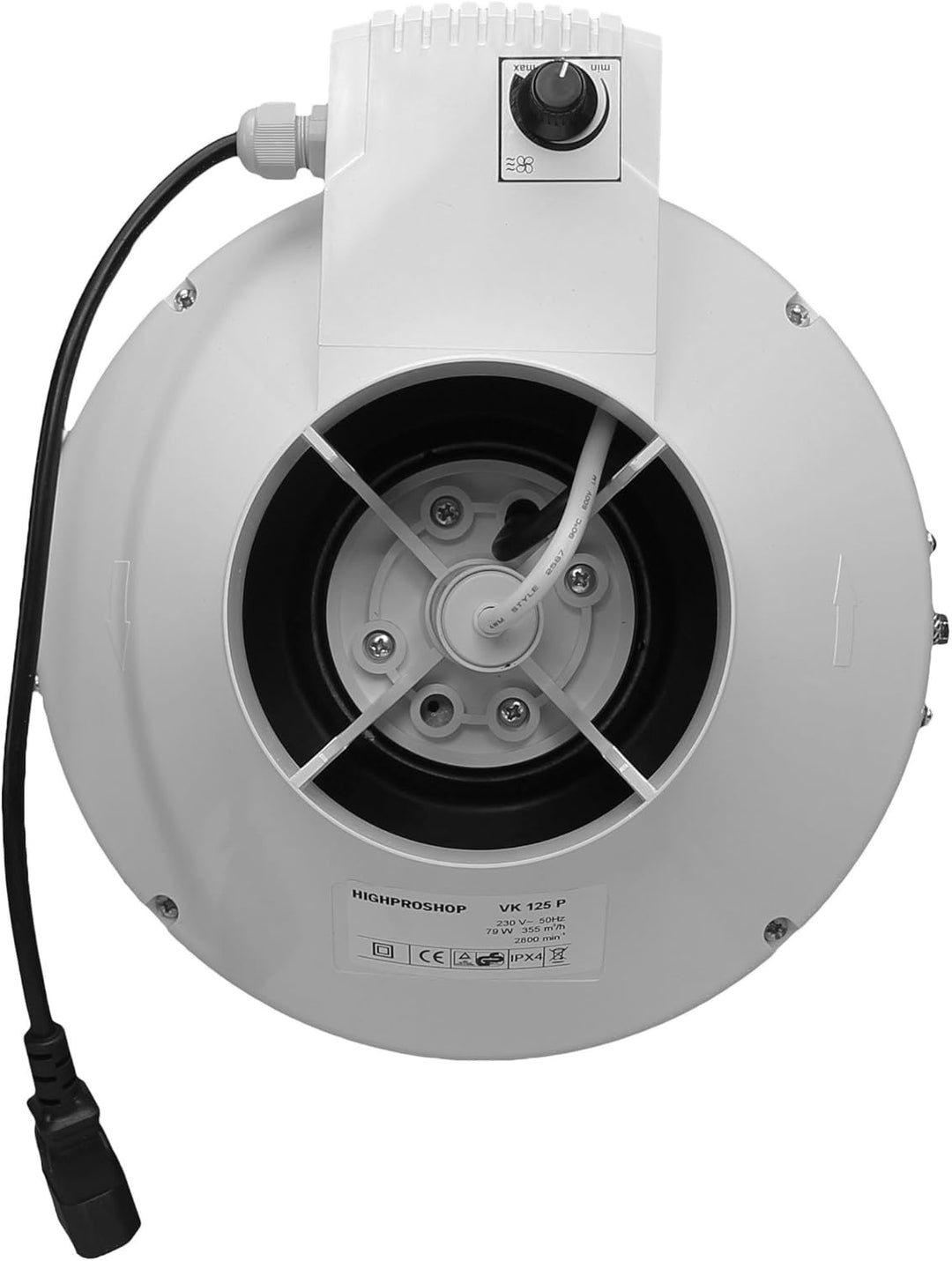 Rohrlüfter Vents VK 125 Un Thermostat + Regler 355 m³/h (125mm)