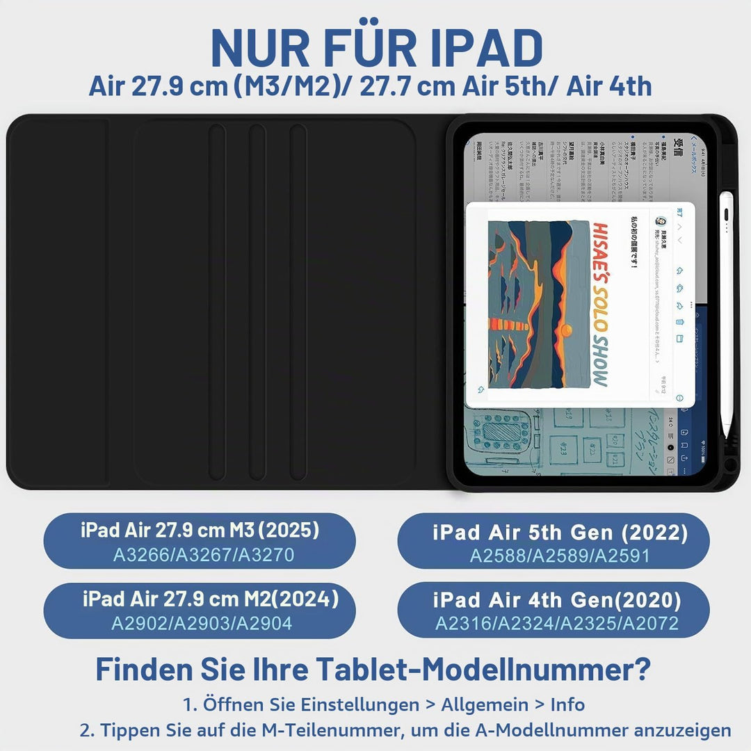 Hülle mit Tastatur für iPad A16 11. Generation 2025 / iPad 10. Generation 2022 (11/10.9 Zoll), Abneh