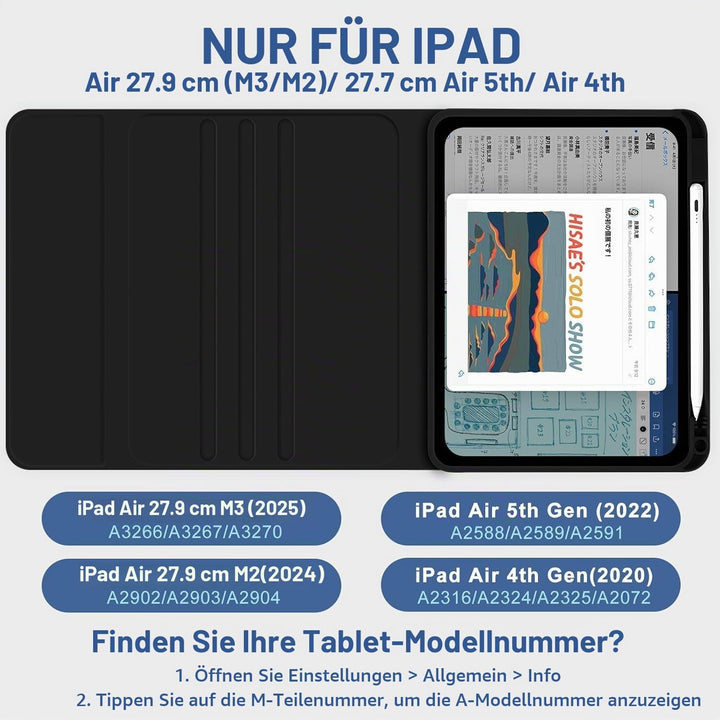 Hülle mit Tastatur für iPad A16 11. Generation 2025 / iPad 10. Generation 2022 (11/10.9 Zoll), Abneh