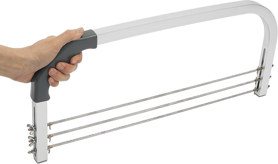 53CM Tortenbodenschneider, Edelstahl 3 Drähte Tortenbodenteiler Tortensäge Kuchenschneider Teigschne