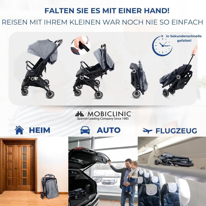 Mobiclinic® kids, Kinderwagen, Ultra-kompakt, Trip, 5-punkt-gurt, Lenker, Korb, Europäische marke, 0