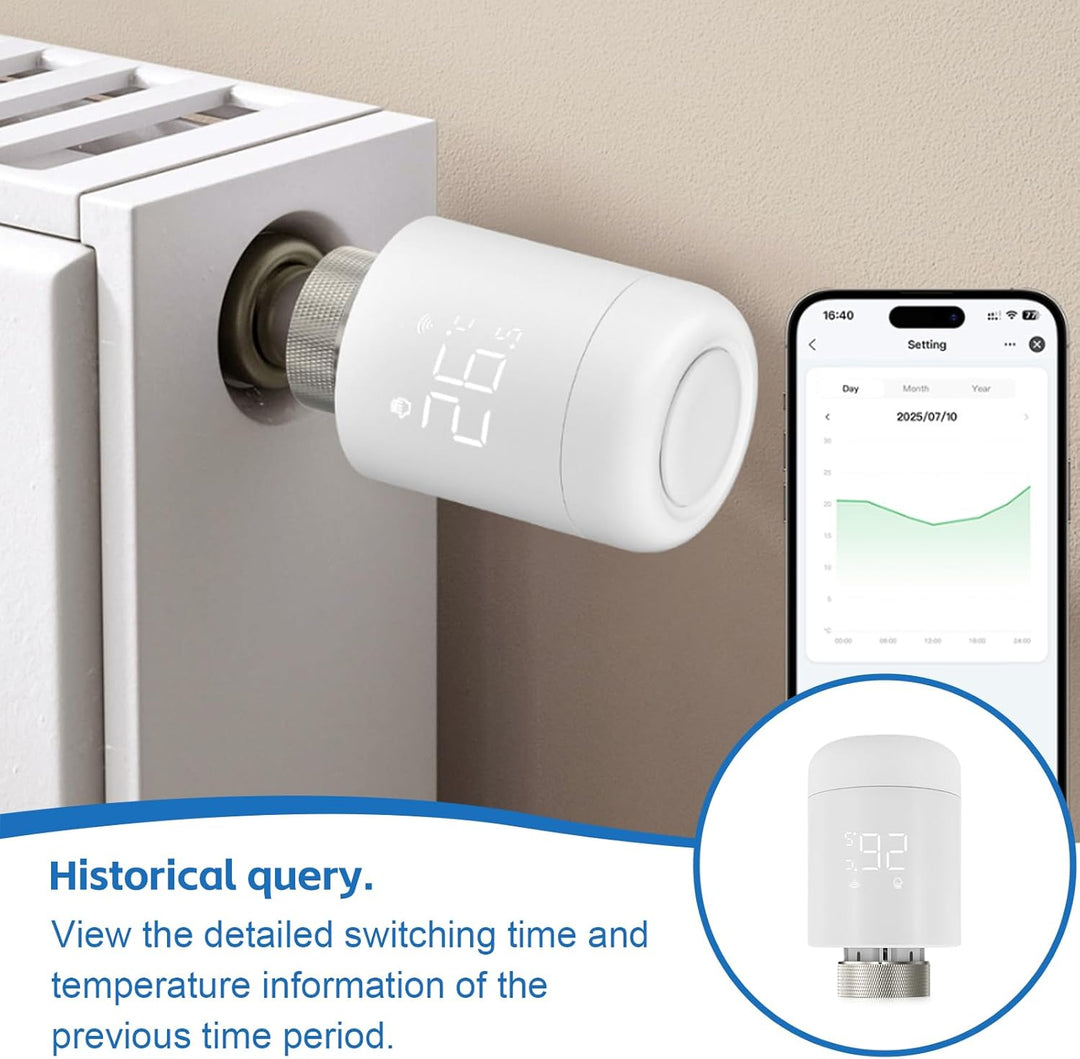 Smart Heizkörperthermostat, WiFi Thermostat Heizungsregler Heizungsthermostat mit App Steuerung&Spra