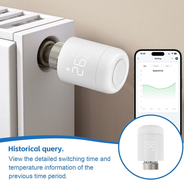 Smart Heizkörperthermostat, WiFi Thermostat Heizungsregler Heizungsthermostat mit App Steuerung&Spra