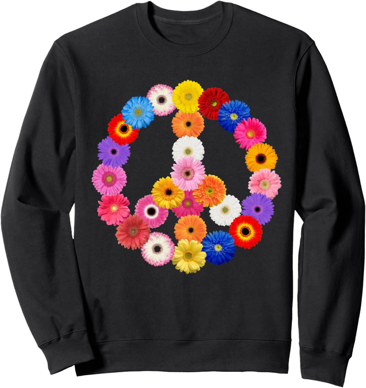 Gerbera-Gänseblümchen-Friedenszeichen-70er-Blumen-Liebe-Güte Sweatshirt