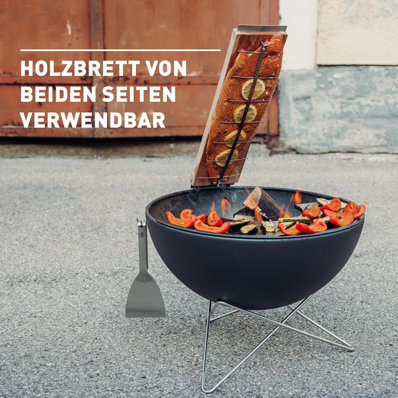 höfats - Ersatzbrett Flammlachsbrett - Flammlachs Räucherbrett aus Buche - verstellbar zur Temperatu