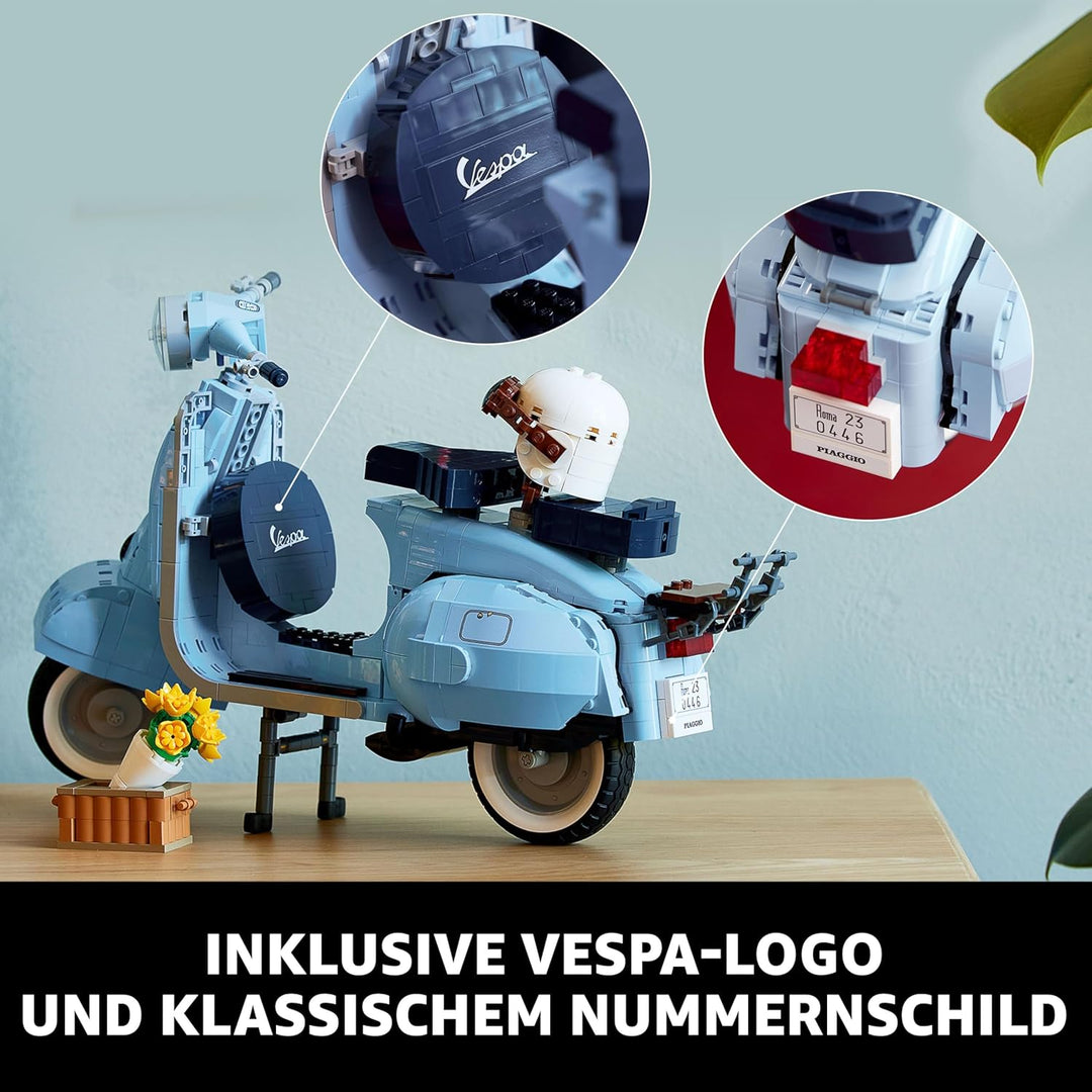 LEGO 10298 Icons Vespa 125 Scooter, italienische Ikone, Modellbausatz, Dekorationsset für Erwachsene