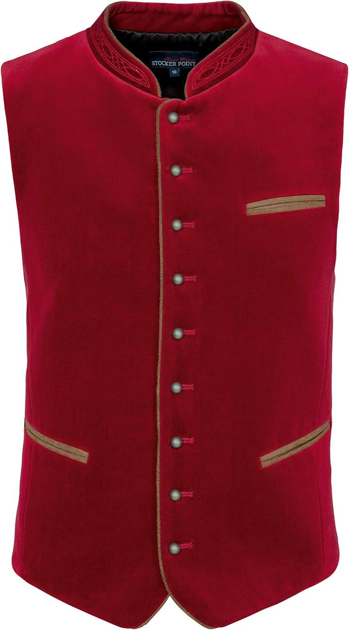 Stockerpoint Herren Weste Ricardo Trachtenweste 50 Rot (Dunkelrot), 50 Rot (Dunkelrot)