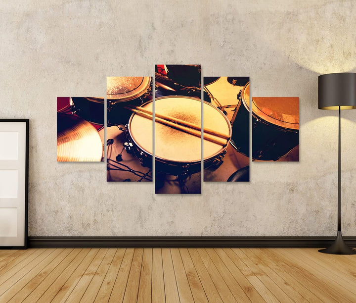 islandburner Bild auf Leinwand Schlagzeug Drumsticks Kinderzimmer Jugendzimmer Studio Musikschule Bi