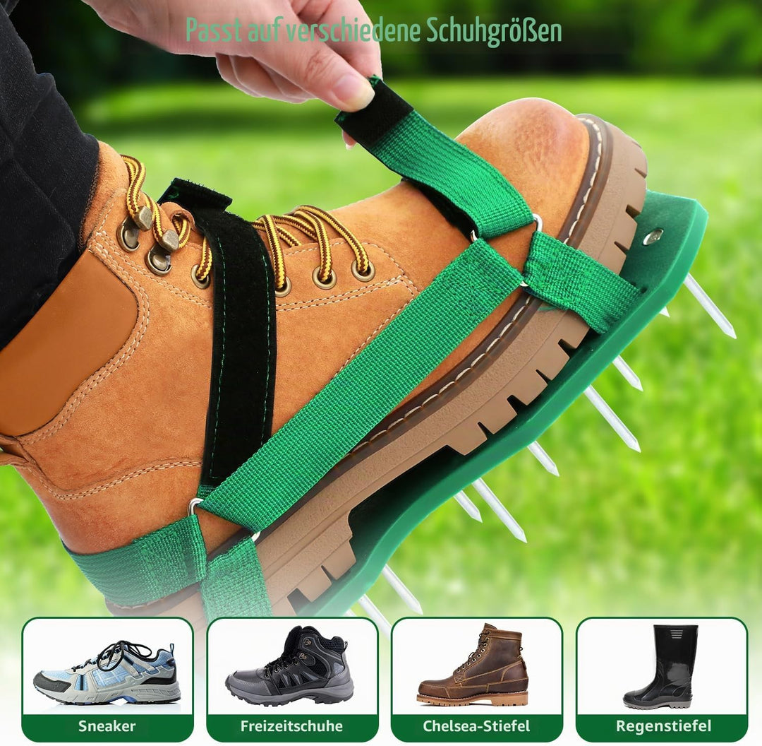 Ohuhu Rasenlüfter Schuhe Nagelschuhe mit Schaufel Kostenlose Installation, Rasenbelüfter Aerifiziere