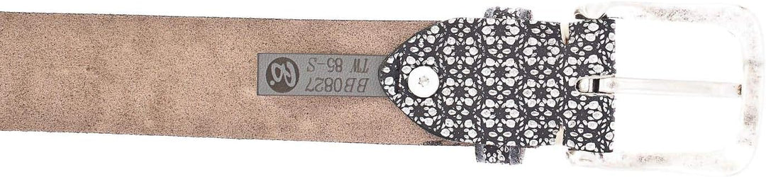 B.Belt Tessa Gold Ledergürtel W75 Black/Silver