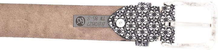 B.Belt Tessa Gold Ledergürtel W75 Black/Silver