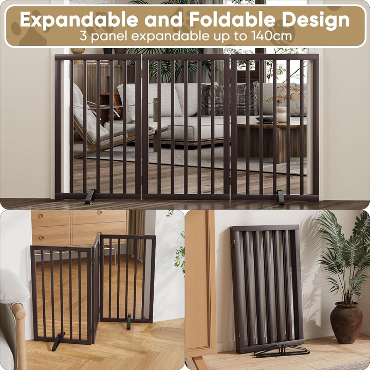Freistehendes Hundegitter, Faltbares Hundebarriere für Tür,Treppen,Flur,Küche &amp; Schlafzimmer, Freist