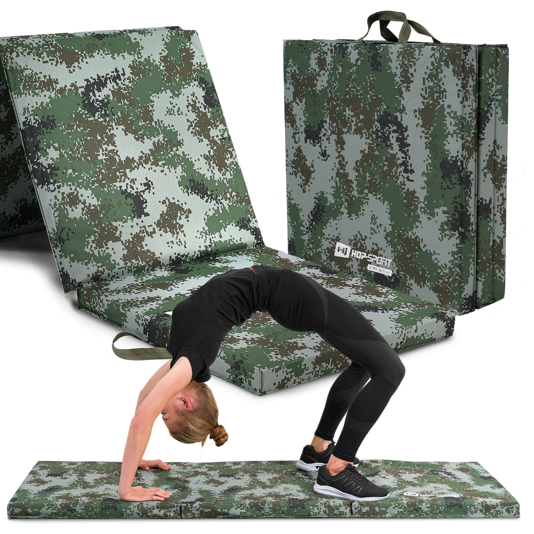 Hop-Sport Turnmatte klappbar - Bodenweichmatte für zuhause 180x60x5cm - Fitnessmatte, Gymnastikmatte