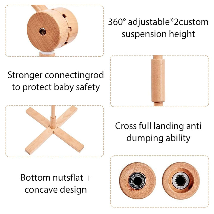 Bodenstehend Baby Mobile Halterung, Mobile Halterung Wickeltisch Holz, Mobile Wickeltisch für Aufhän