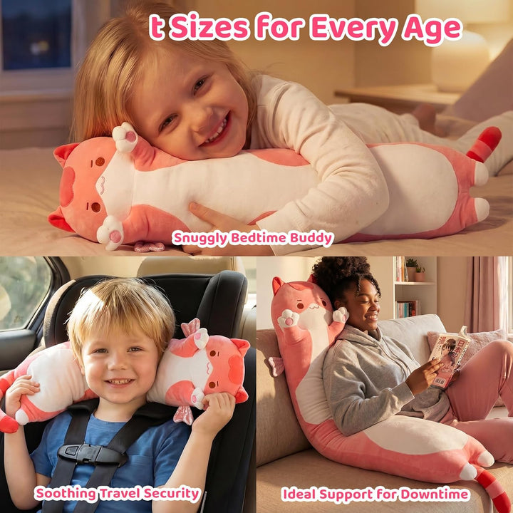Mewaii 70CM Kuscheltier Kawaii Katzen Plüschkissen Stofftiere Lang Kätzchen Plüschtier Ausgestopftes