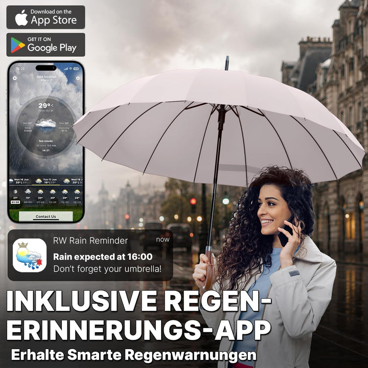 Royal Walk Gross XXL 54 inch Automatik Reise Golf Regenschirm für Damen und Herren Sturmfest Windsic