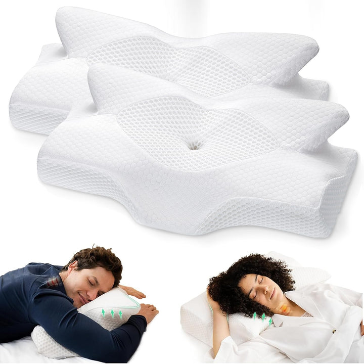 Elviros Orthopädisches Kissen aus Memory Foam, Seitenschläferkissen Nackenstützkissen, Kopfkissen Na