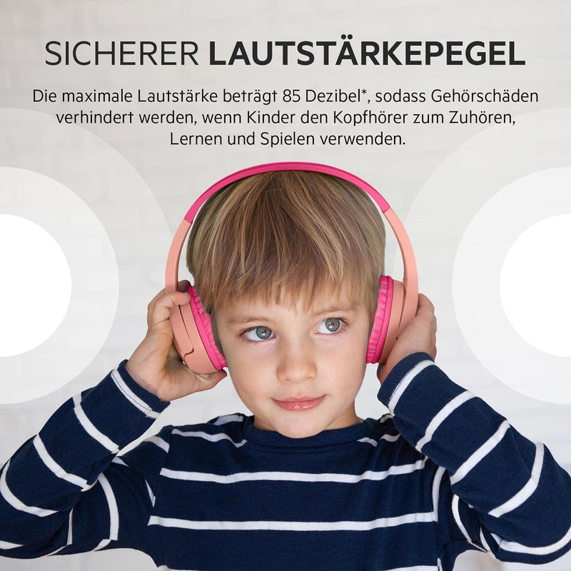 Belkin SoundForm Mini drahtloser Kinder-On-Ear-Kopfhörer mit integriertem Mikrofon zum Online-Lernen