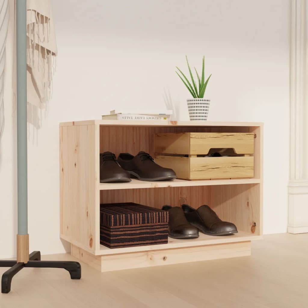FIRBNUS Schuhregal 60x34x45 cm Massivholz Kiefer Schuhaufbewahrung Schuhorganizer Schuhschrank Holz