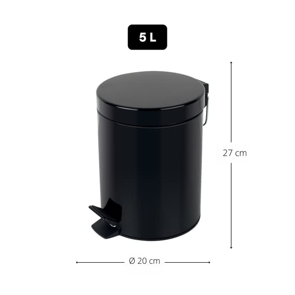 Spirella - Treteimer aus Edelstahl SYDNEY - Modernes Design, Einfache Öffnung, Herausnehmbarer Innen