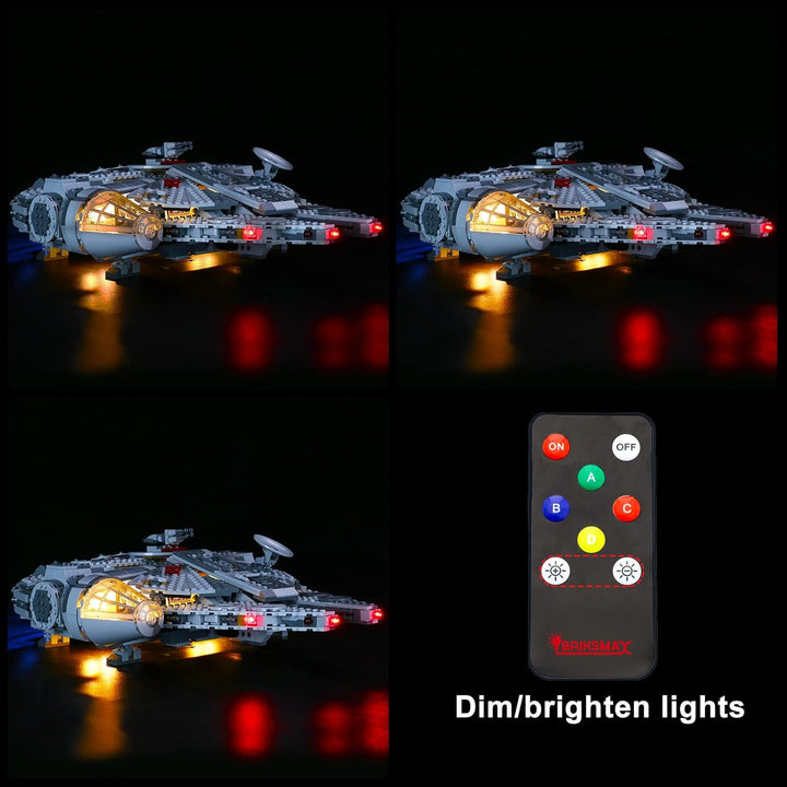 BRIKSMAX LED Beleuchtungsset mit Multifunktions-Soundfernbedienung für Lego Star Wars Millennium Fal
