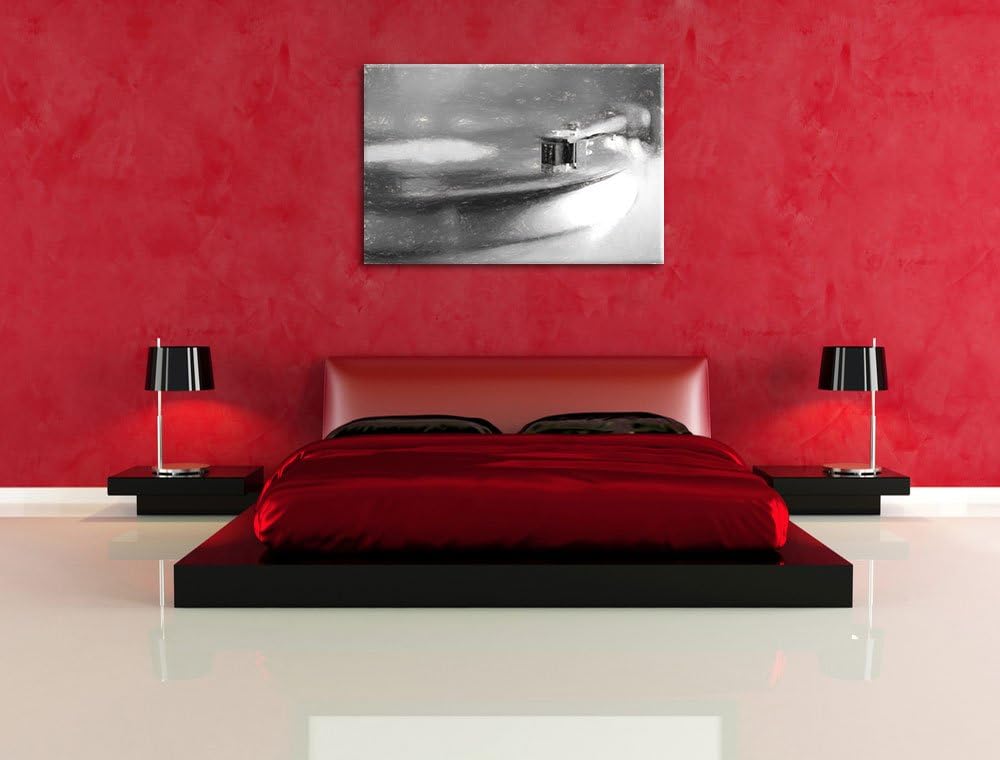 Schallplatte Kohle Effekt, Format: 100x70 auf Leinwand, XXL riesige Bilder fertig gerahmt mit Keilra