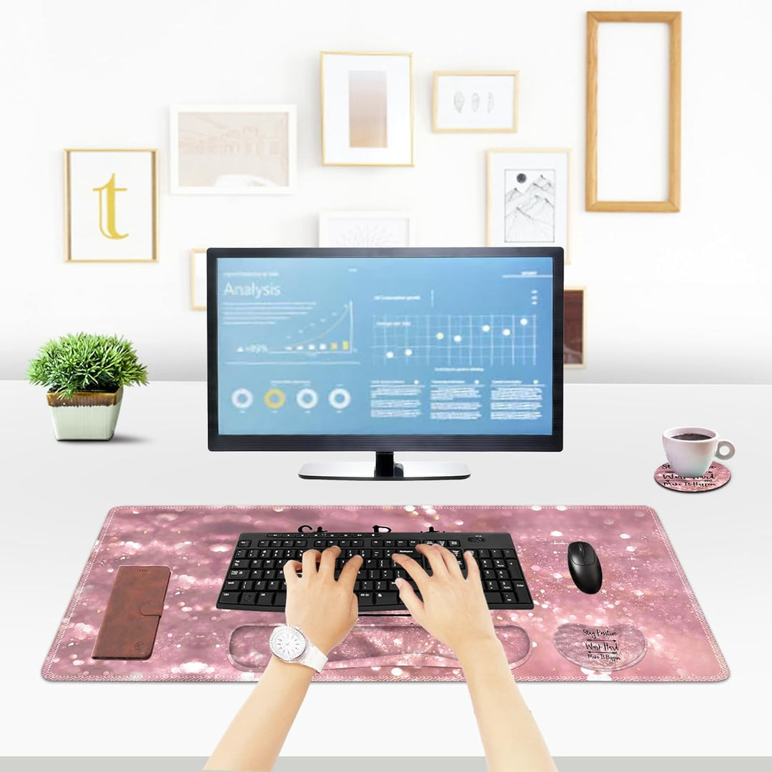 ToLuLu Erweitertes Gaming-Mauspad, Memory-Schaum, ergonomische Tastatur-Maus-Handgelenkauflage, gros