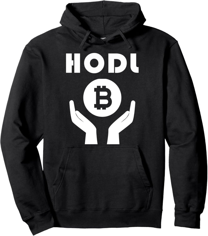 Hodl Bitcoin Hände Halten Kryptowährung Traden Krypto BTC Pullover Hoodie