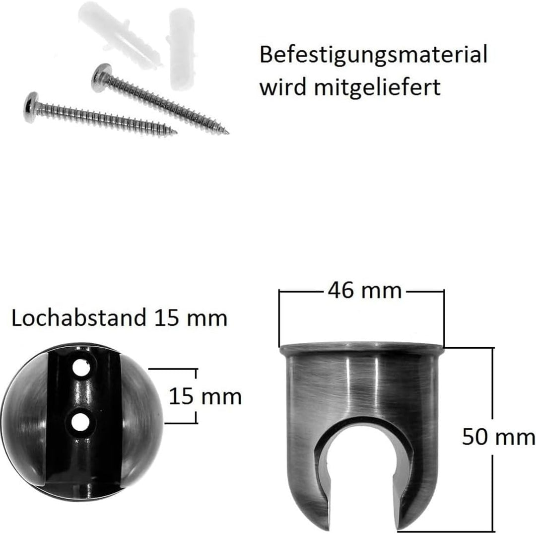 Daloual - Brausehalterung aus massivem Messing – verchromt, Wandhalterung für Handbrausen & Brausesc