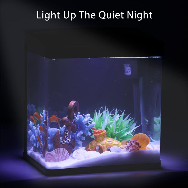 Nobleza - 7L Mini Aquarium Komplettset, Nano Aquarium Stabiles Einsteigerbecken mit LED-Beleuchtung