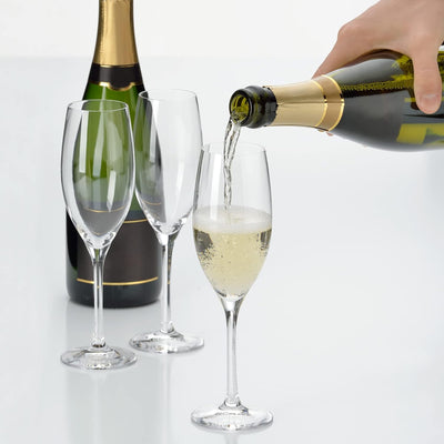 WMF Easy Plus Champagner-/ Sektgläser Set 6-teilig, 250ml, Kristallglas, spülmaschinenfest, transpar